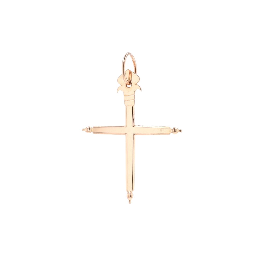 Pendentif croix XIXème en or rose