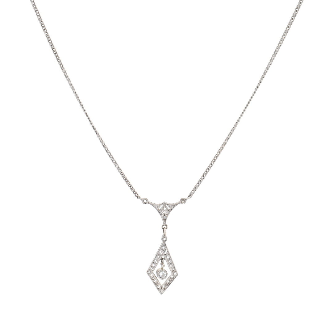 Collier en or blanc et diamants