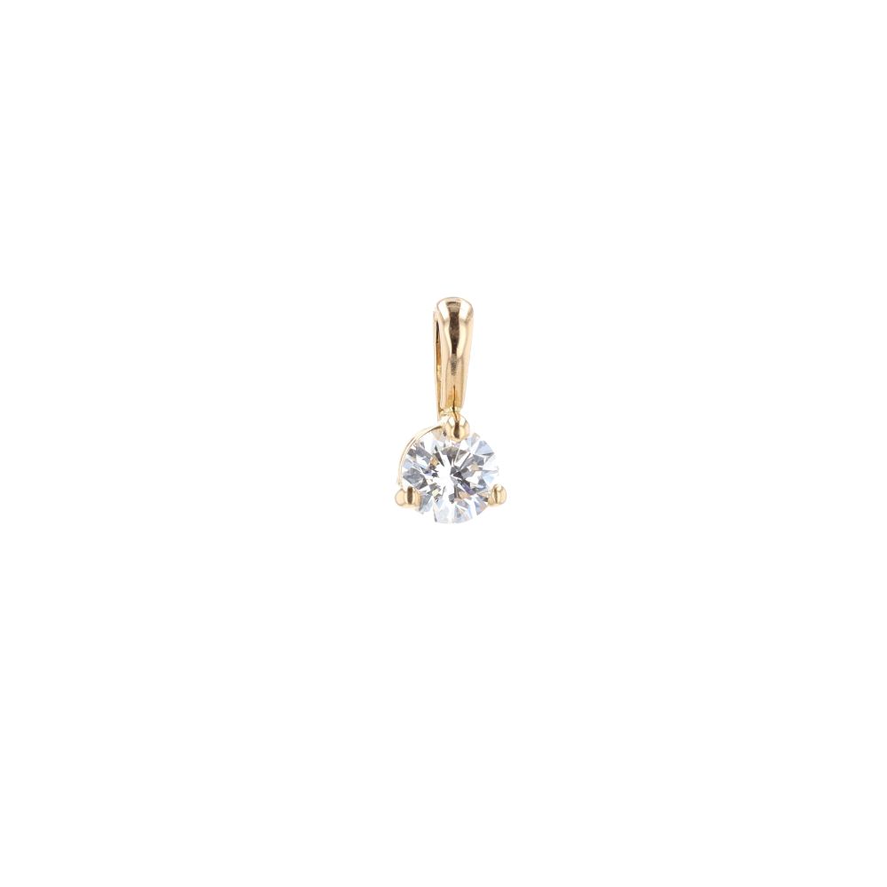 Pendentif solitaire en or jaune et diamant