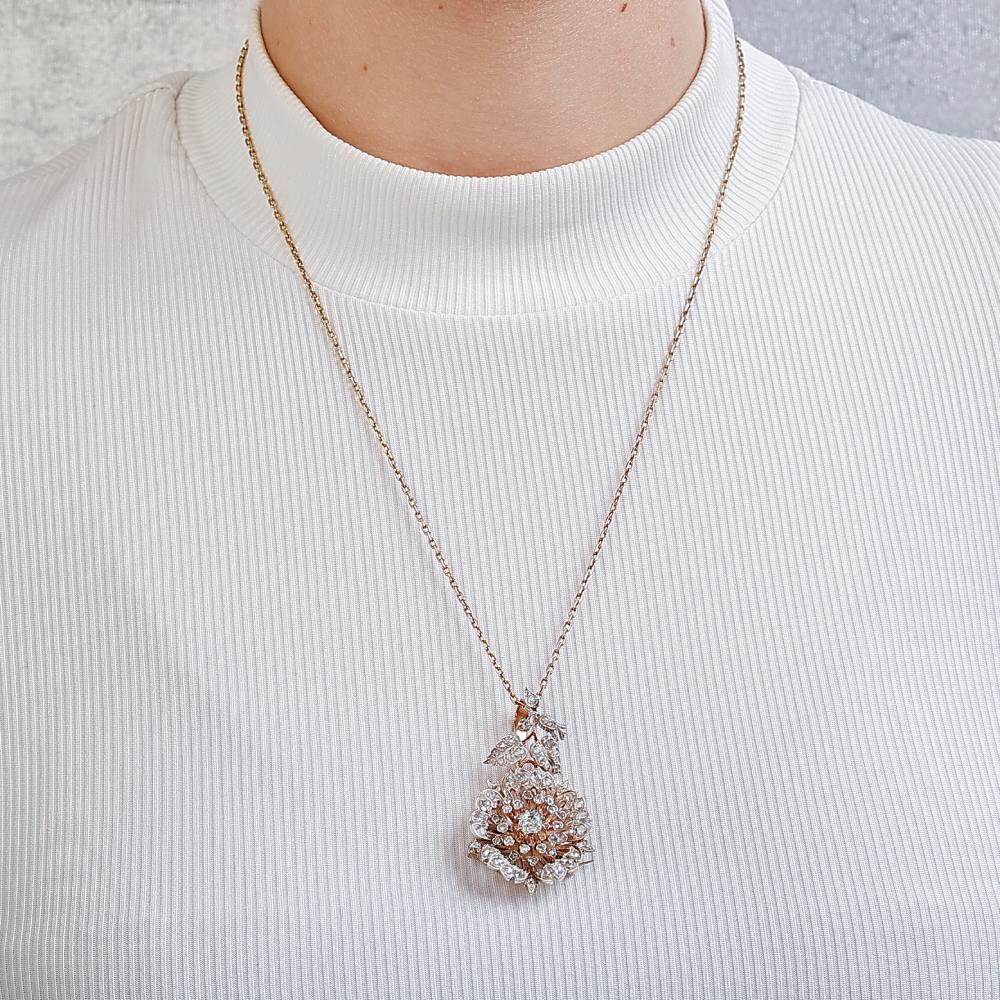 Collier pendentif Idylle Blossom, or rose et diamants - Catégories
