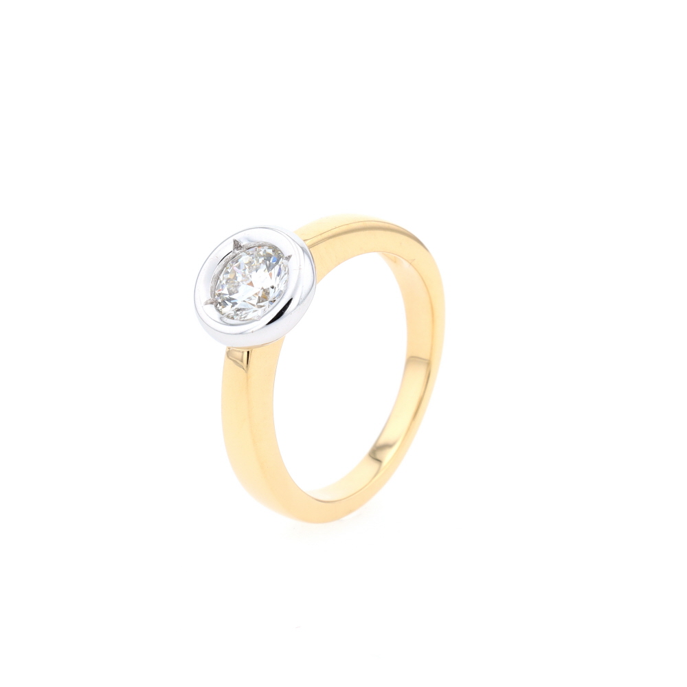 Bague Solitaire en 2 ors et diamant