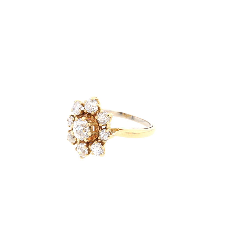 Bague Marguerite en or jaune et diamants