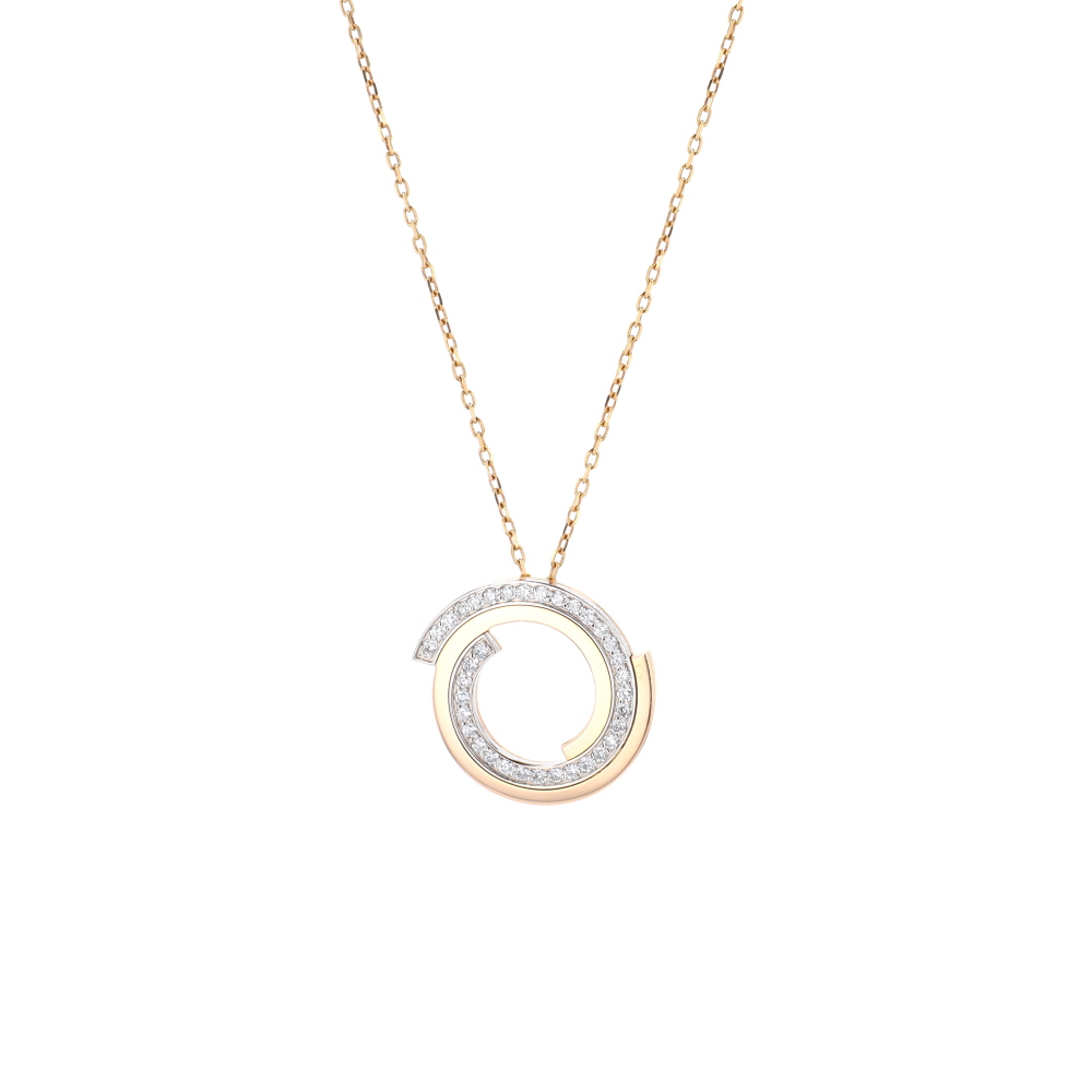 Collier Spirale Dinh Van en or rose et diamants