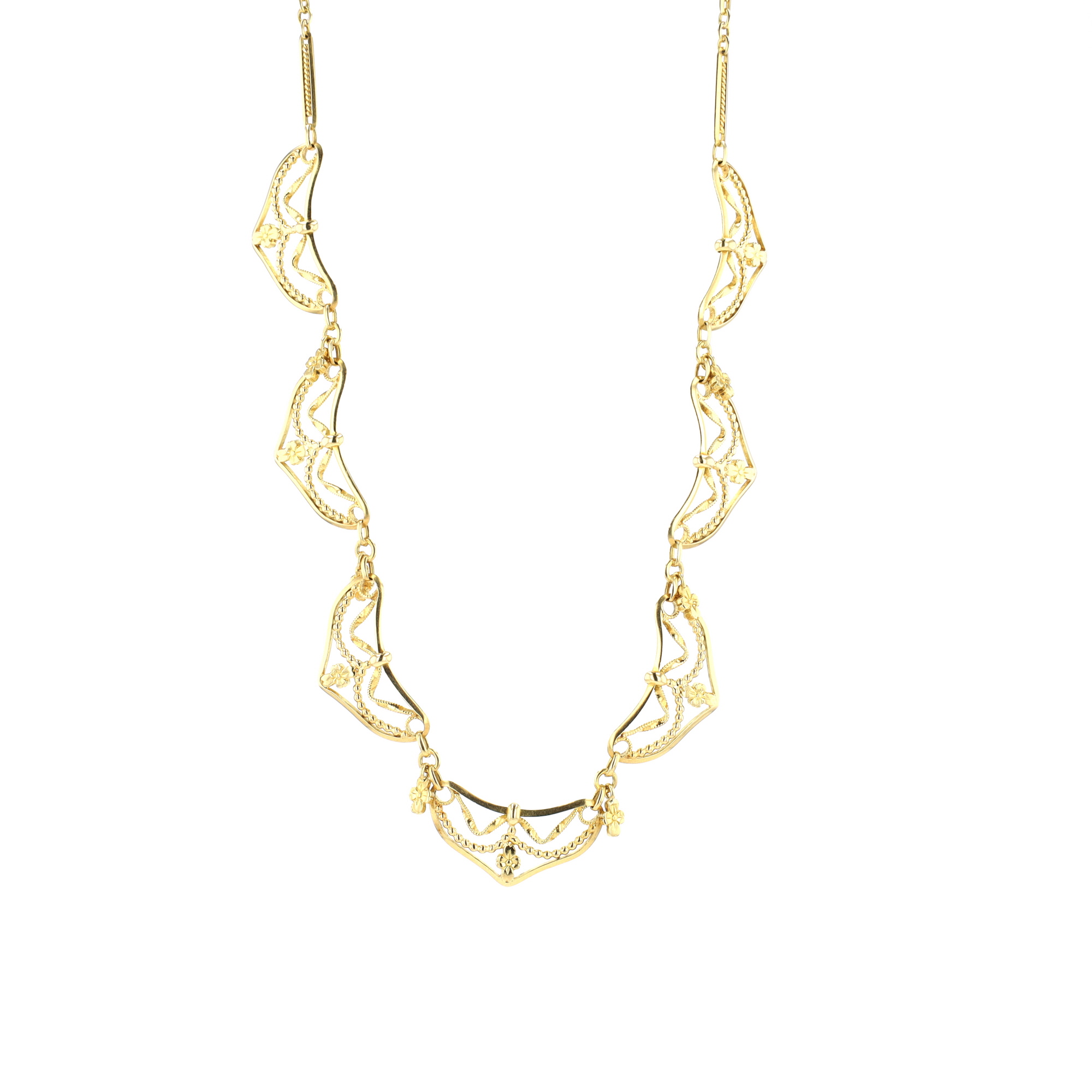 Collier art nouveau en or jaune