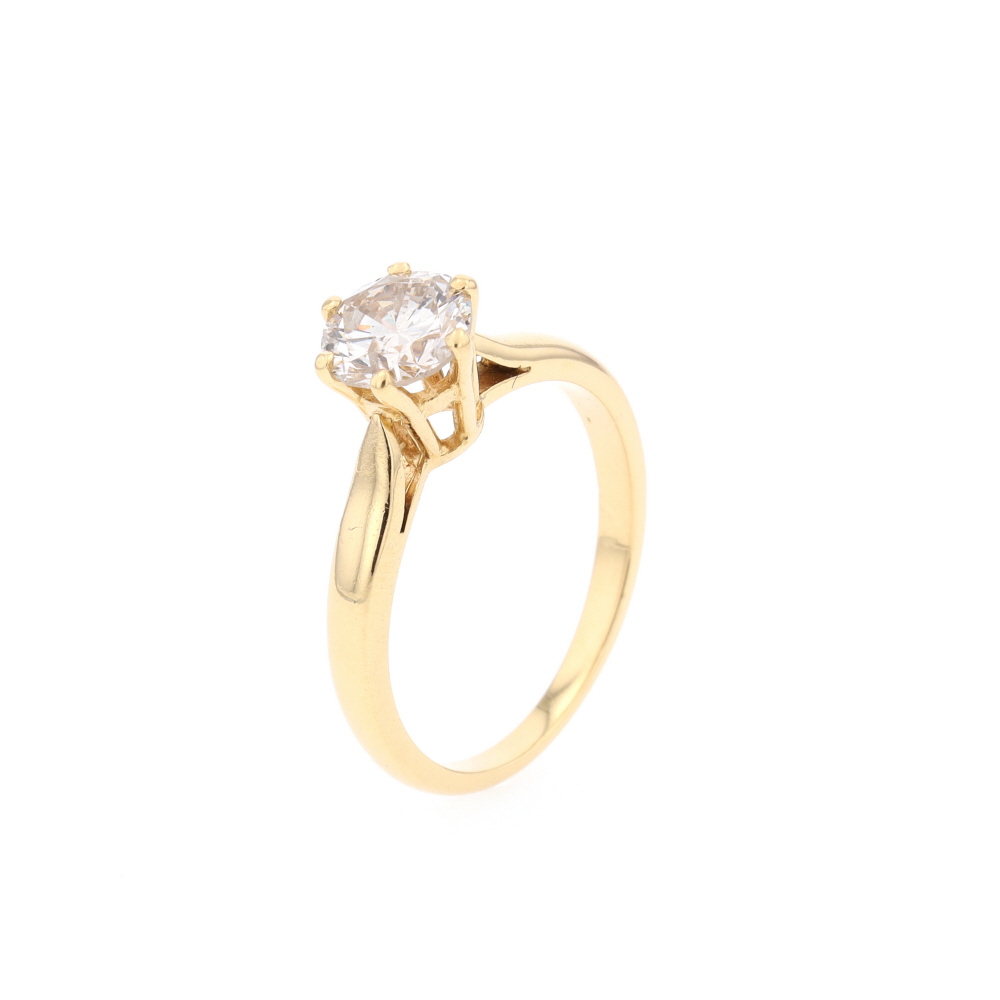 Bague Solitaire en or jaune et diamant