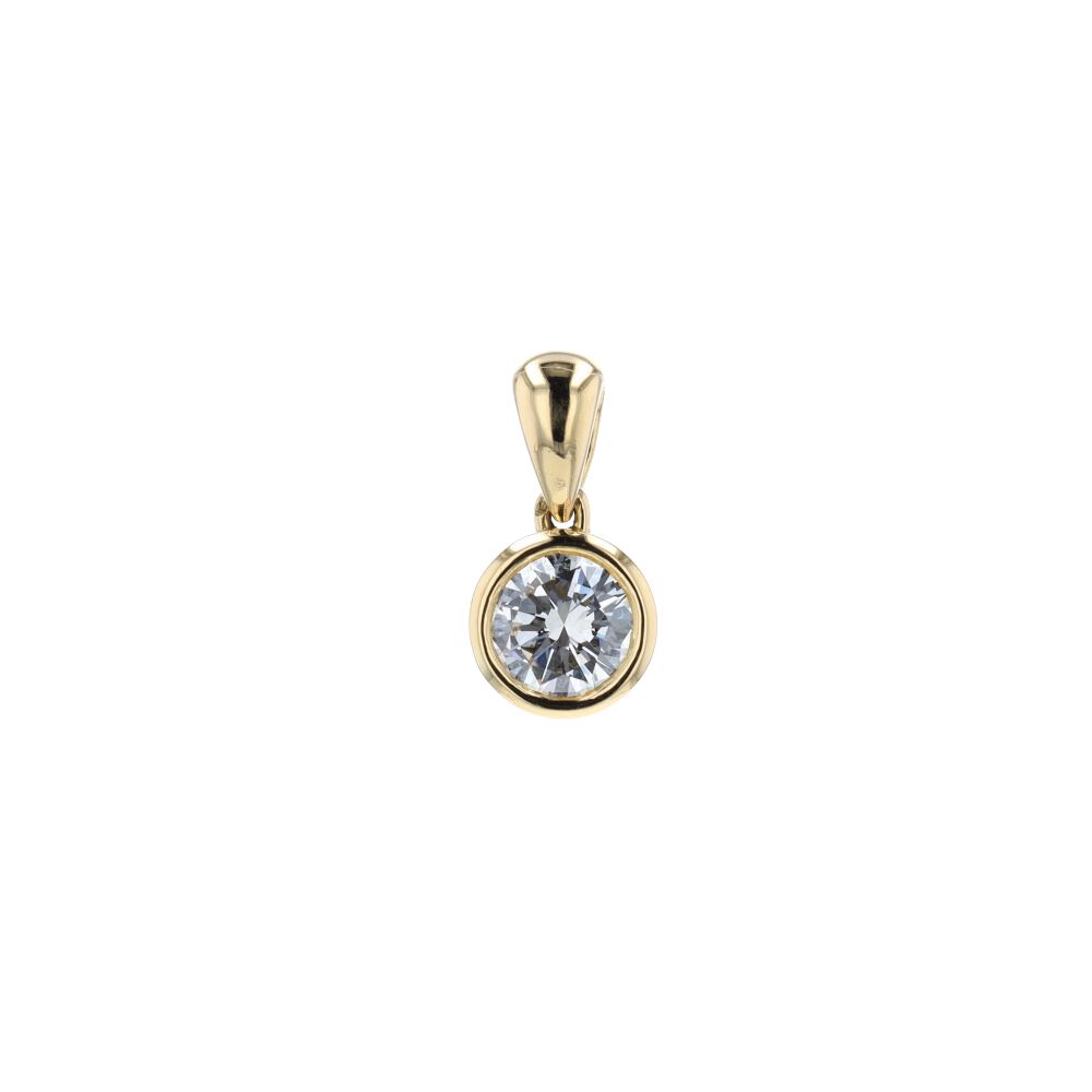 Pendentif solitaire en or jaune et diamant