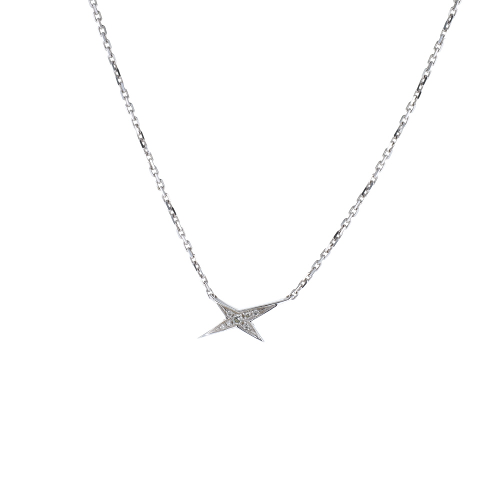 Collier French Valentine Mauboussin en or blanc et diamants