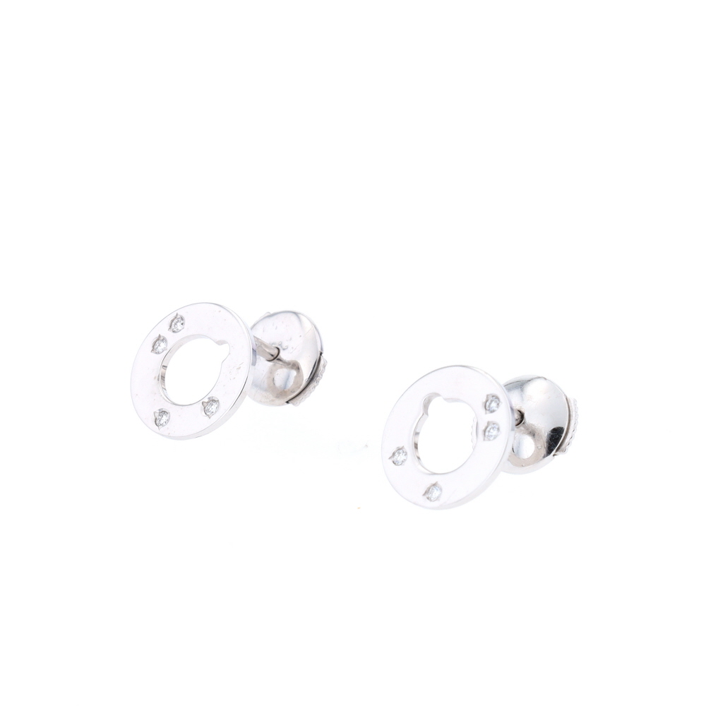 Puces d\'oreilles Cible Dinh Van en or blanc et diamants