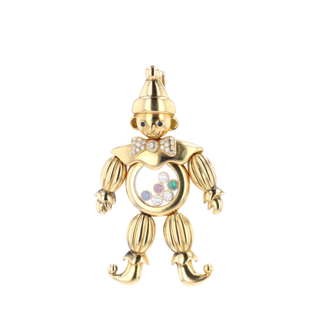 Pendentif Happy Diamond Chopard en or jaune et pierres précieuses