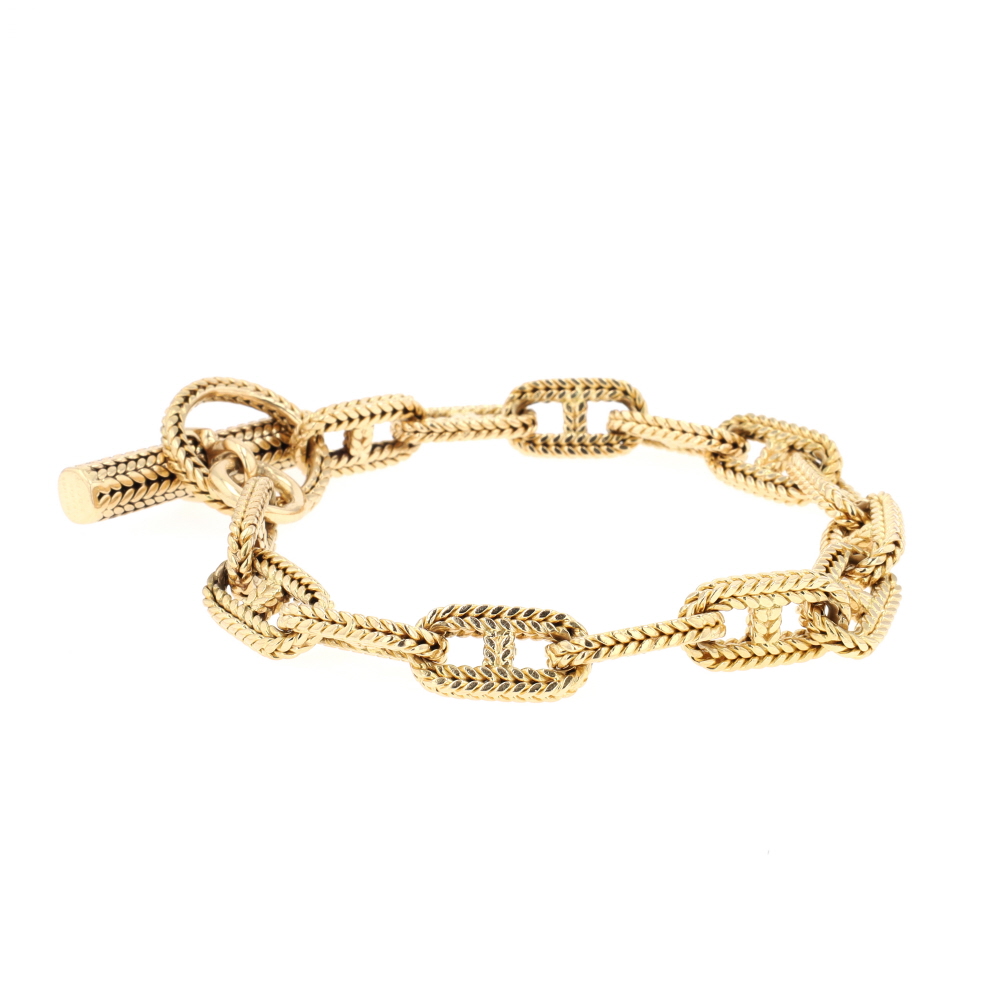 Bracelet chaîne d\'ancre Hermès en or jaune