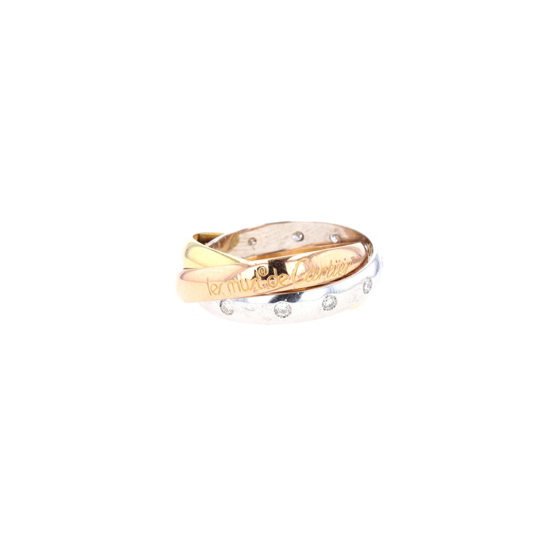 Bague Trinity Cartier en 3 ors et diamants