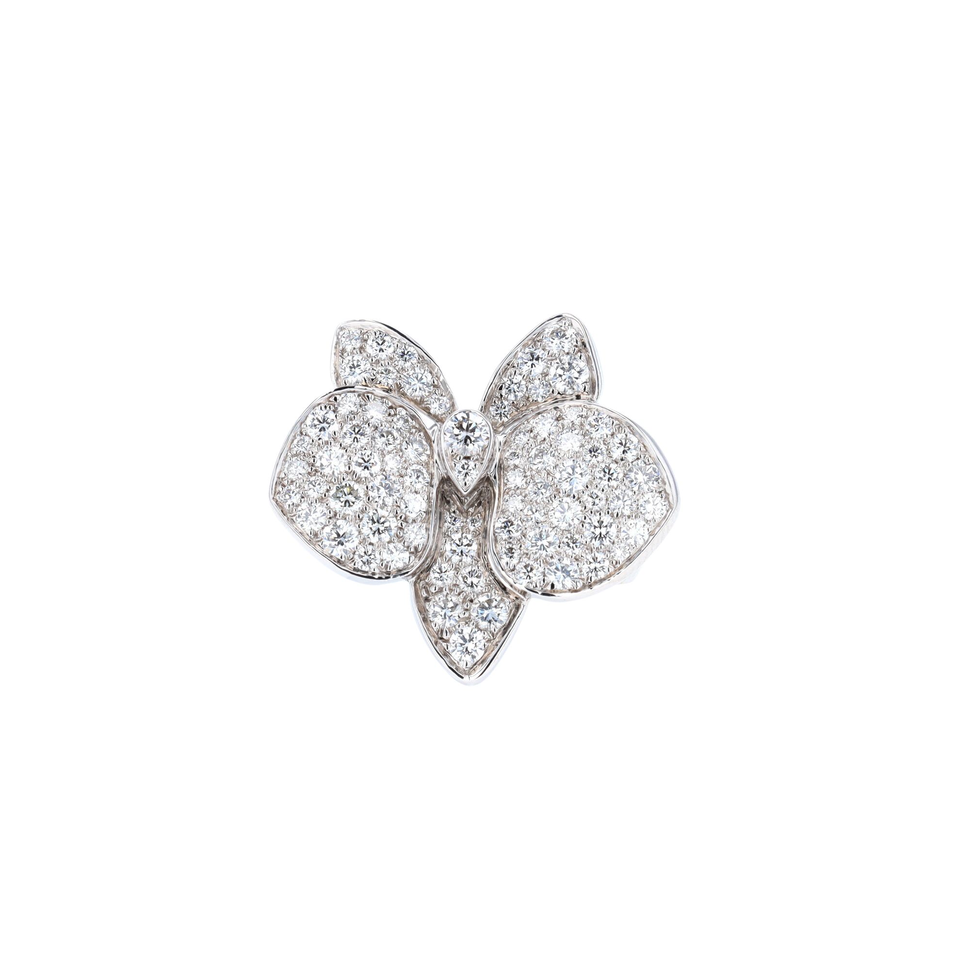 Bague Cartier Caresse d\'Orchidées grand modèle en or blanc et diamants