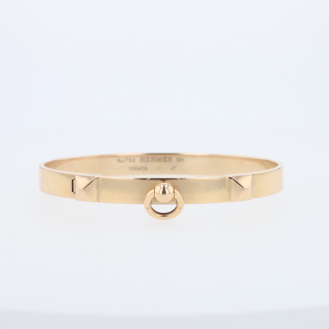 Bracelet Collier de Chien Hermès en or rose