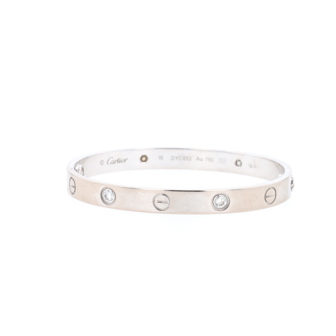 Bracelet Love 4 diamants Cartier en or blanc